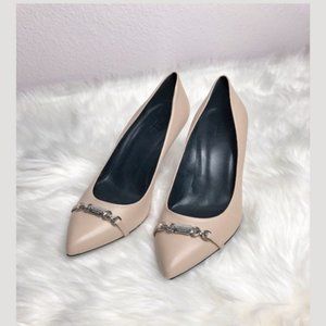 Gucci Silver Plate Leather Pumps NWOT